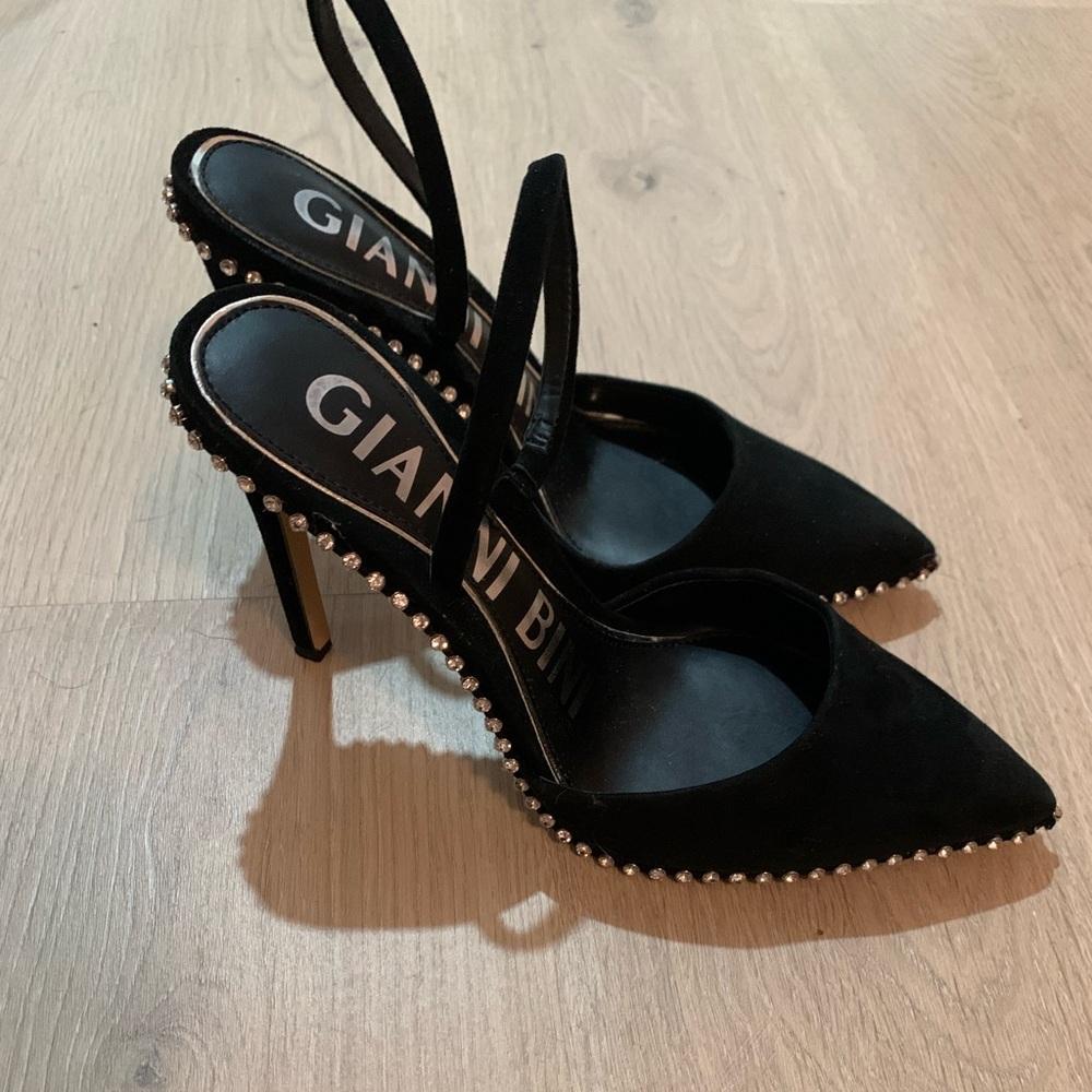 Gianni Bini Black Heels with Silver Accents